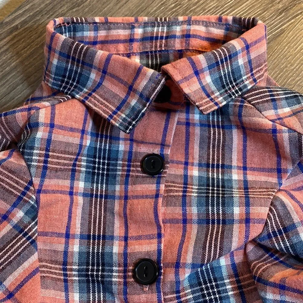 Plaid Button Down Summer Dog Shirt